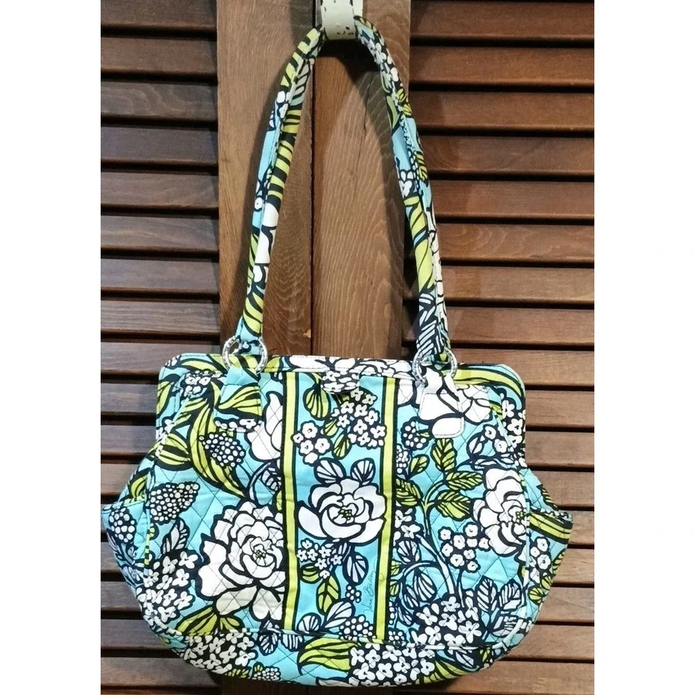 Vera Bradley 100% Cotton 2012 Abby Shoulder Bag Island Blooms Pattern Purse READ
